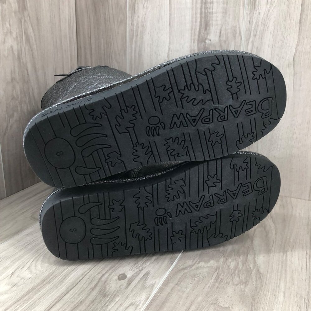 Bearpaw Boots Womens 8 Leigh Anne Metallic Gray Slip On Lined Quilted Winter - Picture 8 of 9